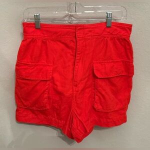 Joie Red cotton/linen Blend shorts